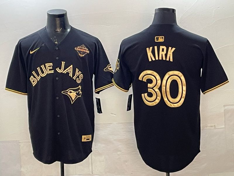 Men Toronto Blue Jays #30 Kirk Black Gold 5th Throwback 2026 Nike MLB Jersey style 03->toronto blue jays->MLB Jersey